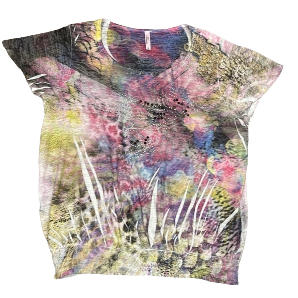 Tie-dye Studded T-shirt Top by Kiara